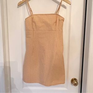 Yellow & White Gingham Mini Dress